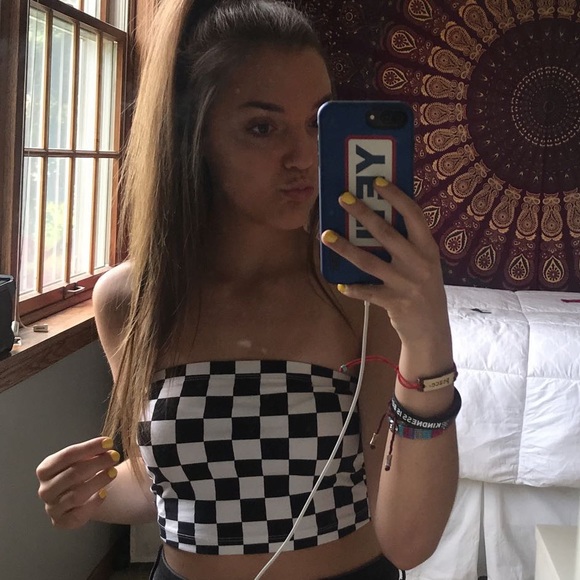 Forever 21 Checkered Tube Top - Picture 3 of 3